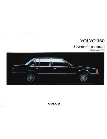 1992 VOLVO 960 INSTRUCTIEBOEKJE ENGELS