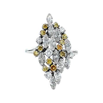 Witgouden vintage ring met diamant 14 krt, Sieraden, Tassen en Uiterlijk, Ophalen of Verzenden, Nieuw