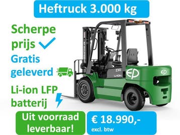 Elektrische Heftruck | 3.000 kg | Li-ion | 4.8m mast | EP, Zakelijke goederen, Machines en Bouw | Heftrucks en Intern transport