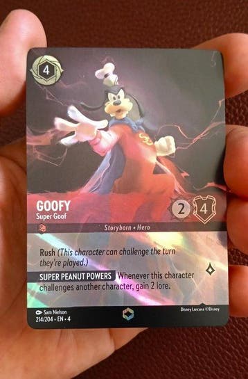 Disney - 1 Card - Disney Lorcana - Goofy 214/204 • EN • 4, Verzamelen, Nieuw