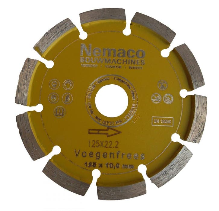 Nemaco metsel voegfrees 125 x 22,2 x 10,0 mm, Zakelijke goederen, Machines en Bouw | Tuin, Park en Bosbouw, Overige typen, Ophalen of Verzenden