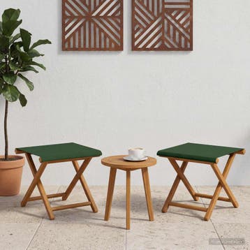 vidaXL Ligstoel 2 pcs massief eucalyptushout Groen, Verzenden, Nieuw