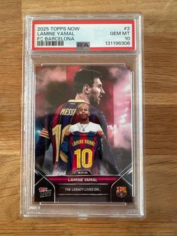 2025 Topps Topps Now Lamine Yamal #2 Graded card, Serialized, Nieuw