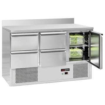 GGM Gastro | Koelwerkbank ECO - 1368x700mm - 368 liter - met, Verzenden, Nieuw in verpakking, RVS Meubilair