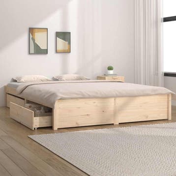 vidaXL Bedframe met lades 160x200 cm, Huis en Inrichting, Slaapkamer | Bedden, Bruin, Verzenden, 200 cm, 160 cm