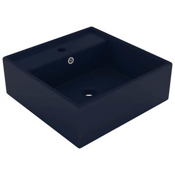 vidaXL Wastafel met overloop vierkant 41x41cm keramiek mat, Verzenden, Nieuw