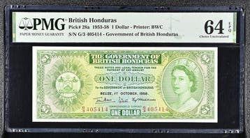 Brits-Honduras. - 1 Dollar - 1958 - Pick 28a