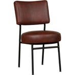 Set van 8 Leren eetkamerstoelen Rondo - Granada Cognac, Ophalen of Verzenden, Nieuw, Leer, Vijf, Zes of meer stoelen