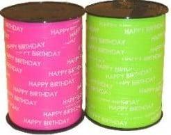 Krullint cadeaulint happy birthday lime groen 10 mm rol 250, Ophalen of Verzenden, Nieuw