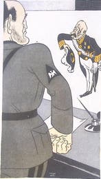 Spotprent met Ruys bij Mussolini (lijst optie, Lithos), Verzenden