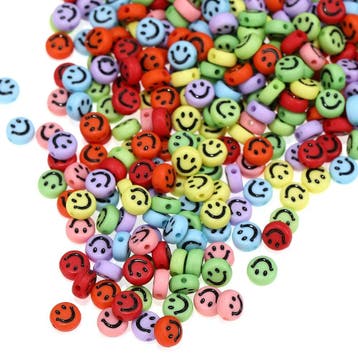 Fako Bijoux - Emoji / Smiley Kralen Bulk - Acryl - 7mm -, Verzenden, Nieuw