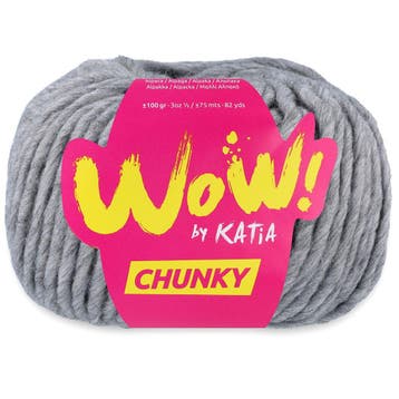 Katia WOW Chunky - 51 Grijs - Bulky Acryl/Wolmix Garen, Ophalen of Verzenden, Nieuw