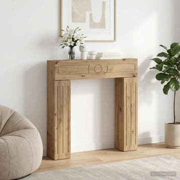 vidaXL Haardomlijsting Artisanaal eiken 102 x 18 x 100,5 cm, Verzenden, Nieuw