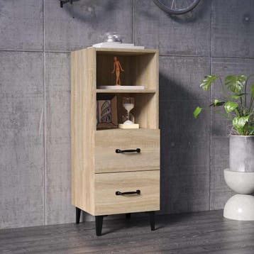 vidaXL Dressoir 34,5x34x90 cm bewerkt hout sonoma, Huis en Inrichting, Verzenden, Nieuw, Overige houtsoorten, Minder dan 50 cm