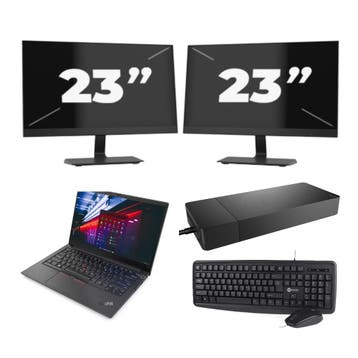 Lenovo ThinkPad E14 Gen 2 -   i3-11e 8GB  - 256GB  + 2x 23 i, Qwerty, Verzenden, 8 GB, Refurbished