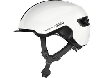 Abus HUD-Y - Fietshelm - Oplaadbare LED - Shiny white M, Verzenden, Zo goed als nieuw, Abus
