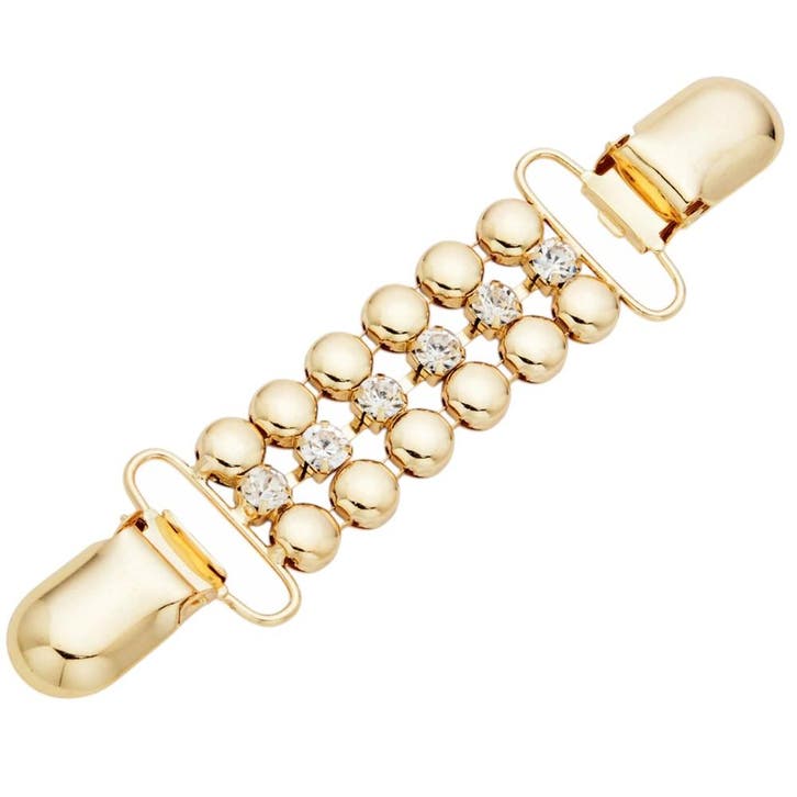Fako Bijoux - Vestsluiting - Vestclip - Bolletjes - Kristal, Sieraden, Tassen en Uiterlijk, Broches, Verzenden