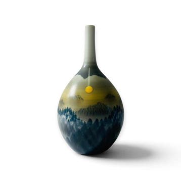 Fujii Shumei Japanse porseleinen vaas – maanverlicht, Antiek en Kunst