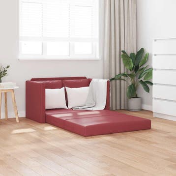 vidaXL Slaapbank vloermodel 2-in-1 112x174x55 cm kunstleer, Verzenden, Nieuw, Leer, Minder dan 150 cm