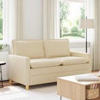 vidaXL Bank Crèmekleurig Stof, Huis en Inrichting, Banken | Bankstellen, Verzenden, Nieuw, Stof, Minder dan 150 cm