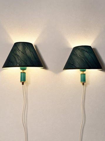 Wandlamp (2) - Metaal, Messing, Textiel, Plastic, Antiek en Kunst