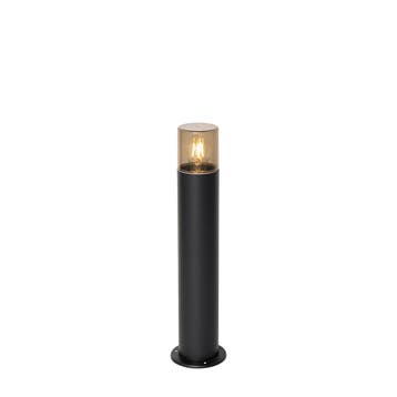Staande buitenlamp zwart met smoke kap 50 cm - Odense, Tuin en Terras, Buitenverlichting, Verzenden, Nieuw, Aluminium