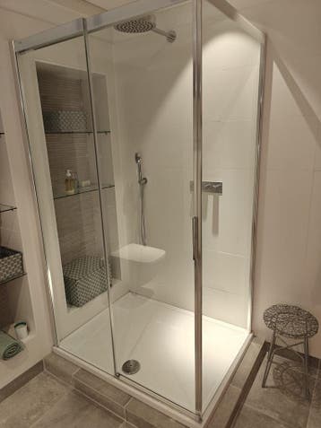 Douchecabine 120x90 cm DUKA 4200-2 met gratis douchebak 0020, Doe-het-zelf en Verbouw, Sanitair, Ophalen, Nieuw, Glas, Douche