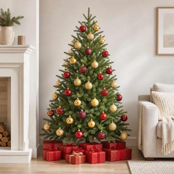 vidaXL Kerstballen set 75 st Goud en wijnrood 6 cm, Verzenden, Nieuw