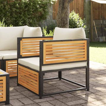 vidaXL Tuinstoel met kussens massief acaciahout, Tuin en Terras, Verzenden, Nieuw, Hardhout