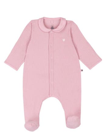 Petit Bateau Fluwelen babypyjama met effen kraag - 50 (0-1, Ophalen of Verzenden, Nieuw