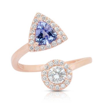 Ring - 18 karaat Roségoud - 1.88ct. tw. Gemengde edelstenen, Nieuw