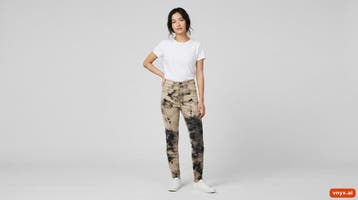 Vintage Jeans Dames maat 27 Beige with Black tie-dye Vintage, Ophalen of Verzenden, Nieuw