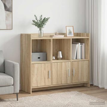 vidaXL Dressoir Sonoma Eiken 98,5 x 33 x 80 cm Bewerkt hout, Huis en Inrichting, Verzenden, Nieuw, Overige houtsoorten, Minder dan 50 cm