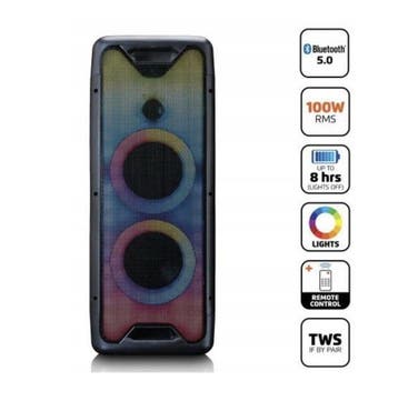 Bluetooth speaker - Muziek box - Partybox - 100W - Zwart - L, Audio, Tv en Foto, Luidsprekers, Verzenden, Zo goed als nieuw