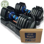 Verstelbare Dumbbells Set 25KG | WOLV, Verzenden, Nieuw, Rug, Dumbbell