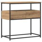 vidaXL Wandtafel met lade Artisan Eiken 75 x 40 x 75 cm, Minder dan 45 cm, Verzenden, Nieuw, 70 cm of meer