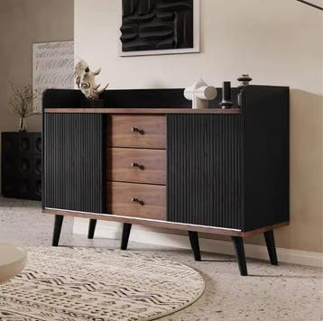 Dressoir met 3 Lades en Schuifdeuren – Kast 117,5×40×80 cm, Verzenden, Nieuw
