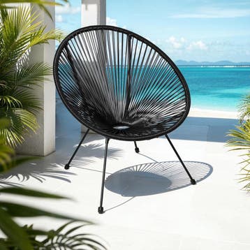 Set van 2 stoelen Santana met tafel - zwart, Tuin en Terras, Tuinsets en Loungesets, Verzenden, Nieuw