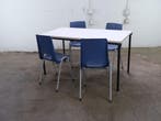 Kantinetafel Kembo hout blad zwart frame 160x80 gebruikt, Verzenden, Gebruikt