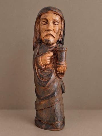 Beeld, Houten heiligen beeld - 32 cm - Hout