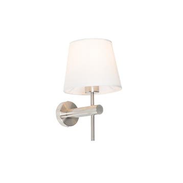 Moderne wandlamp staal met witte kap - Pluk, Verzenden, Nieuw