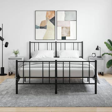 vidaXL Nachtkastjes 2 st 40x30x50 cm bewerkt hout betongrijs, Minder dan 45 cm, Verzenden, Nieuw, Minder dan 55 cm