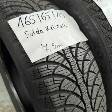 2 x Fulda Kristall 165-65-15 Winterbanden 7,5mm, Gebruikt, 15 inch, Band(en), Winterbanden