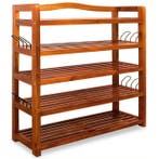 Acacia houten schoenenrek 5 planken (Meubelen, Interieur), Verzenden