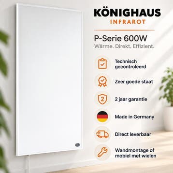 Könighaus infraroodpaneel 300W | Tweede Kans | P-Serie, 30 tot 80 cm, Radiator, Minder dan 60 cm, Ophalen of Verzenden