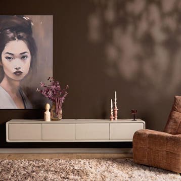 Zwevend tv meubel Allure Zand Mangohout 160 cm | Starfurn, Ophalen of Verzenden, Nieuw