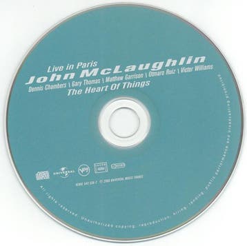 John McLaughlin - The Heart Of Things (Live In Paris), Ophalen of Verzenden, Gebruikt