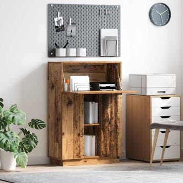 vidaXL Bureau met plank Oud Hout 71,5 x 31,5 x 106,5 cm, Huis en Inrichting, Bureaus, Verzenden, Nieuw
