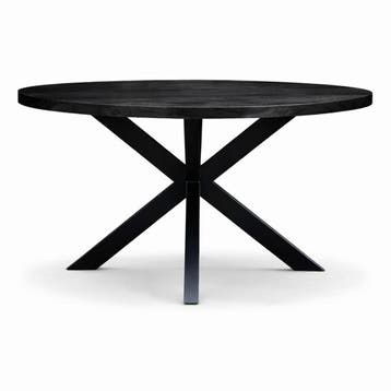 Eettafel Oscar Rond Ø180cm Mango Zwart, Ophalen of Verzenden, Nieuw