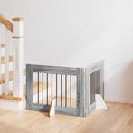 vidaXL Hondenhekje met standaards 2 pcs Grijs sonoma 80 x 60, Dieren en Toebehoren, Verzenden, Nieuw